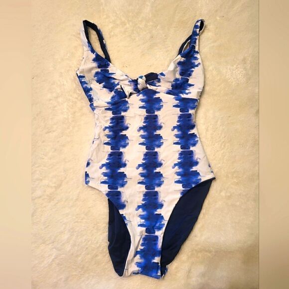 NWT Bondi "Tahiti" Blue/Wht Batik Print One-Piece Swimsuit Sz.S MSRP $305 - Picture 5 of 7